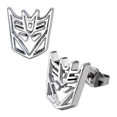 Stainless Steel Post Plain Decepticon Stud Earrings Post [Jewelry]