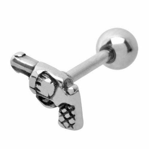 316L, Gun, Cartilage Earrings tragus Monroe 18 gauge 5/16'' Pistol