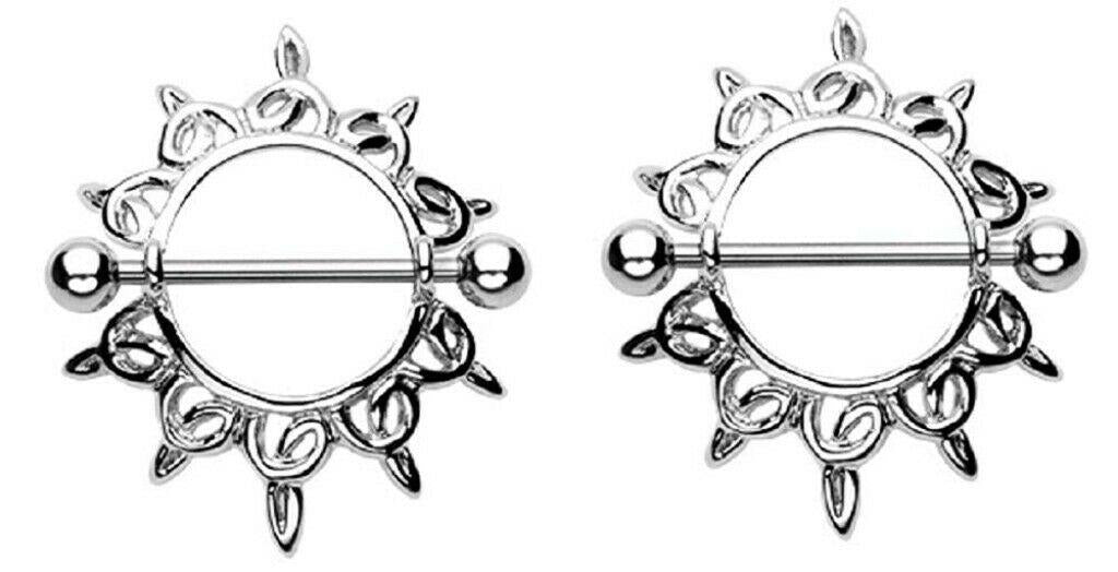 Nipple Ring Bars Celtic Knot Body Jewelry Pair 14 gauge Sold as pair