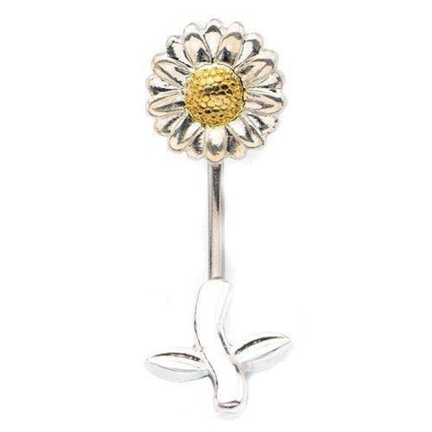 Belly Button Ring Navel Split Sun Flower 316L surgical steel Body Jewelry