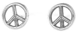 STERLING SILVER MINI PEACE SIGN EARRINGS ON POSTS