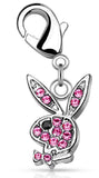 CZ Paved Playboy Bunny with Lobster Claw for Belly rings, Bracelets and More Carm