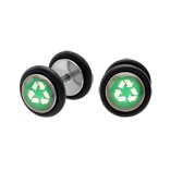 Body Accentz&trade; Earrings Rings Fake Recycle Cheater Plug 16 gauge - Sold as a pair