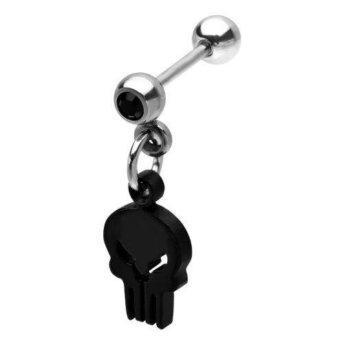 Body Accentz� 316L Surgical Steel, Punisher, Cartilage Earrings Piercing Stud 18g 5/16''