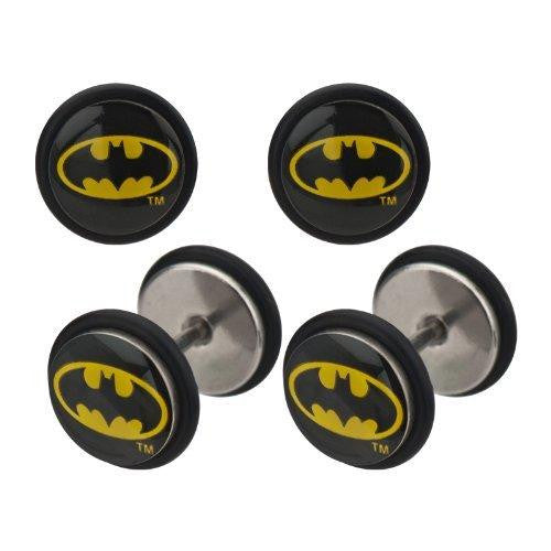 Earrings Rings Fake Batman Cheater Plug 18 gauge - Sold as a pair Bat man