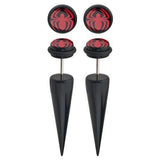 Body Accentz� Earrings Rings Fake Spider Man Taper Cheater Plug 18 gauge - Sold as a pair Spiderman Tapers