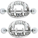 Nipple Shield Rings barbell barbells sold as a pair 14 gauge Love Bite Fang