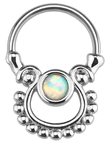 Five Pronged Opalites 316L Surgical Steel Septum Clicker Ring