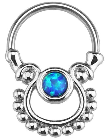 Five Pronged Opalites 316L Surgical Steel Septum Clicker Ring