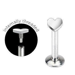 Labret Monroe 16 gauge 316L Stainless Steel Heart Shaft Body Accentz&reg;