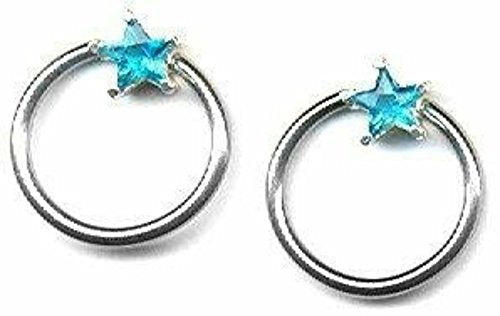 Nipple Ring Star Captive Bead Body Jewelry Pair 14 gauge