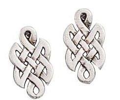 Elongated Celtic Knot Post Sterling Silver Stud Earrings [Jewelry]