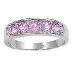Sterling Silver CZ Pink  pinky ring Size 1 [Jewelry] [6]