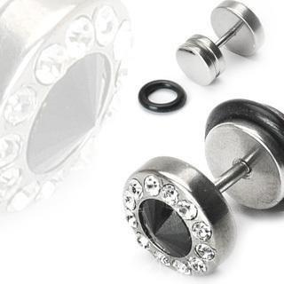 Earrings Ring Fake Cheater Plug CZ 16g Ear pair 16g [Jewelry]