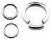 Nipple Ring Segment Captive Bead Body Jewelry Pair 14 gauge 1/2'' Sold as pair