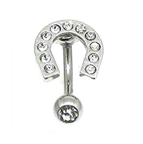 Belly Button Ring Navel Horse Shoe Body Jewelry Dangle 14 Gauge Horseshoe CH150