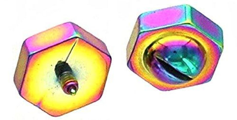 Anodized Steel Hexagon Screw Nut 6mm Dermal Top Part- 16g Sold Individually