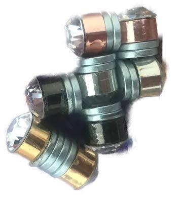 Body Accentz Earrings CZ Magnetic Fake Plugs Pair simulates 0 Gauge 4 Pairs 1 Goldtone 1 silvertone 1 Rainbow 1 Black