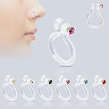 Bio-Flex Fake Nose Ring with CZ clear one only You receive one clear [Jewelry]