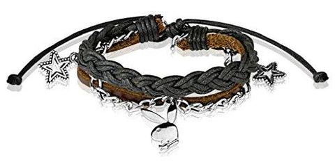Playboy Bunny Charm Leather and Brass Bracelets