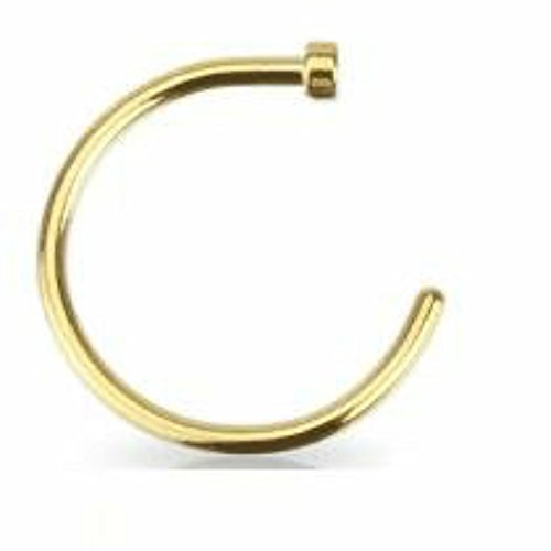 Body Accentz&reg; 20GA 3/8" 316L Gold IP Over 316L Surgical Steel Nose Hoop Ring