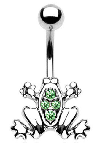 Body Accentz Belly Button Ring Navel Frog Body Jewelry Dangle 14 Gauge