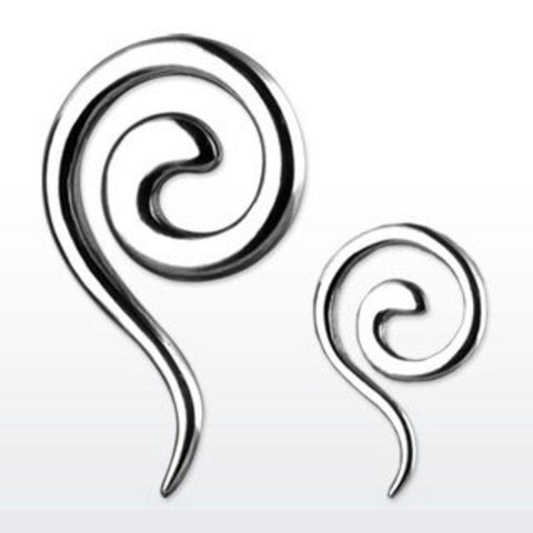 Earrings Rings 316L Surgical Steel Swirl Twist Tapers - Sold as a pair 12G