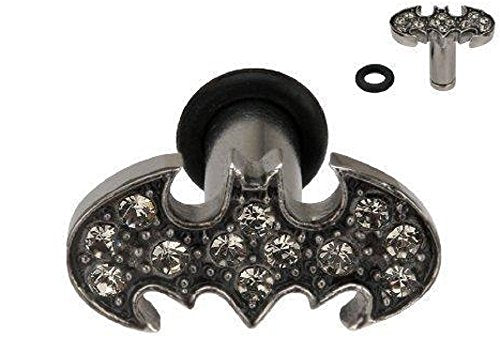 Earrings Rings Fake Batman Cheater Plug 12 gauge - Sold as a pair Body Accentz&reg: