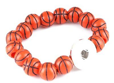 Bracelet Basketball stretch DIY interchangeable Snap Button fits 18mm Free Snap