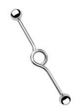 316L Surgical Steel Looped 5mm Industrial Bar Barbell 1 1/2" Body Accentz&reg; jewelry sold individually