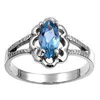 Sterling Silver CZ Aquamarine pinky ring Size 1-6