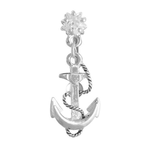 Body Accentz&reg; Belly Button Ring Navel Anchor Body Jewelry Dangle 14 Gauge