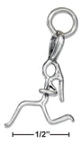 Sterling Silver Woman Runner with Pony Tail Outline Charm