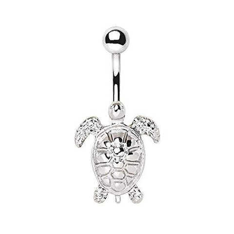 Body Accentz Belly Button Ring 316L Stainless Steel Sea Turtle Navel Ring