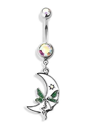 Body Accentz Crescent Moon Fairy 316L Surgical Steel Belly Button Ring