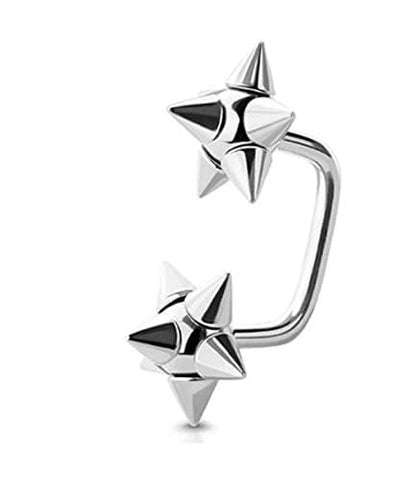 Body Accentz Stainless Steel Lippy Loop Ball Spike Labret 16 Gauge 5/16'' Eyebrow Ring