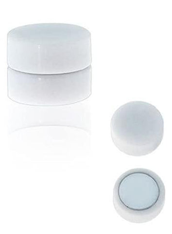Body Accentz Acrylic Stud Earrings Magnetic Ear Plugs Non-Piercing Clip On (Size : 8mm) (White)