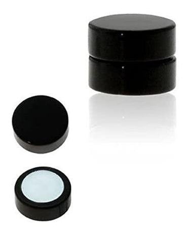 Body Accentz Acrylic Stud Earrings Magnetic Ear Plugs Non-Piercing Clip On (Size : 8mm) (Black)