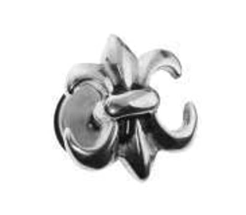 Body Accentz Earrings Rings 316L Surgical Steel Fleur De Lis Fake Plug 16 Gauge - Sold as a Pair