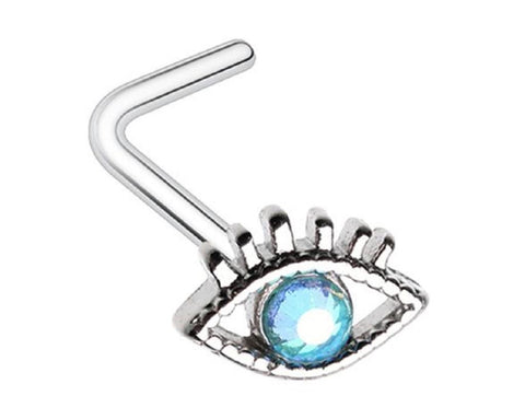 Nose Stud L-shaped All Seeing Evil Eye ring design tops Ax