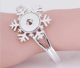 Body Accentz Silver Color Cuff Carved Bracelet Fits Snap Buttons 18mm Snowflake