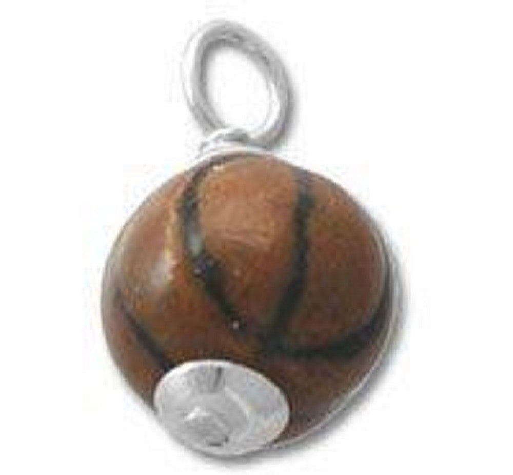 Sterling Silver realistic basketball charm Charm Pendant