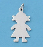 .925 Sterling Silver Pendant - Girl - HEIGHT: 32mm Charm