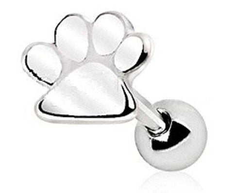 Tragus Piercing 316L Stainless Steel Puppy Paw Print Cartilage Earring