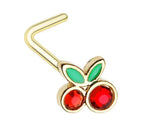 Nose Ring Stud Cherry Cherries top 316L Surgical Steel Stud