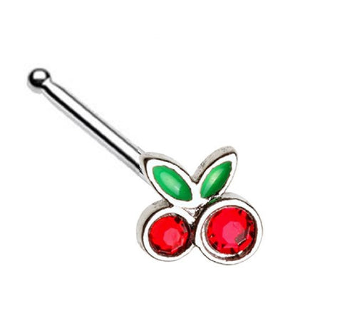 Nose Ring Stud Cherry top 316L Surgical Steel   Stud