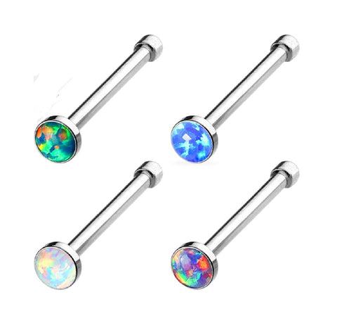 Nose Ring Stud Opal Set Nose Rings 4 pcs Value Pack