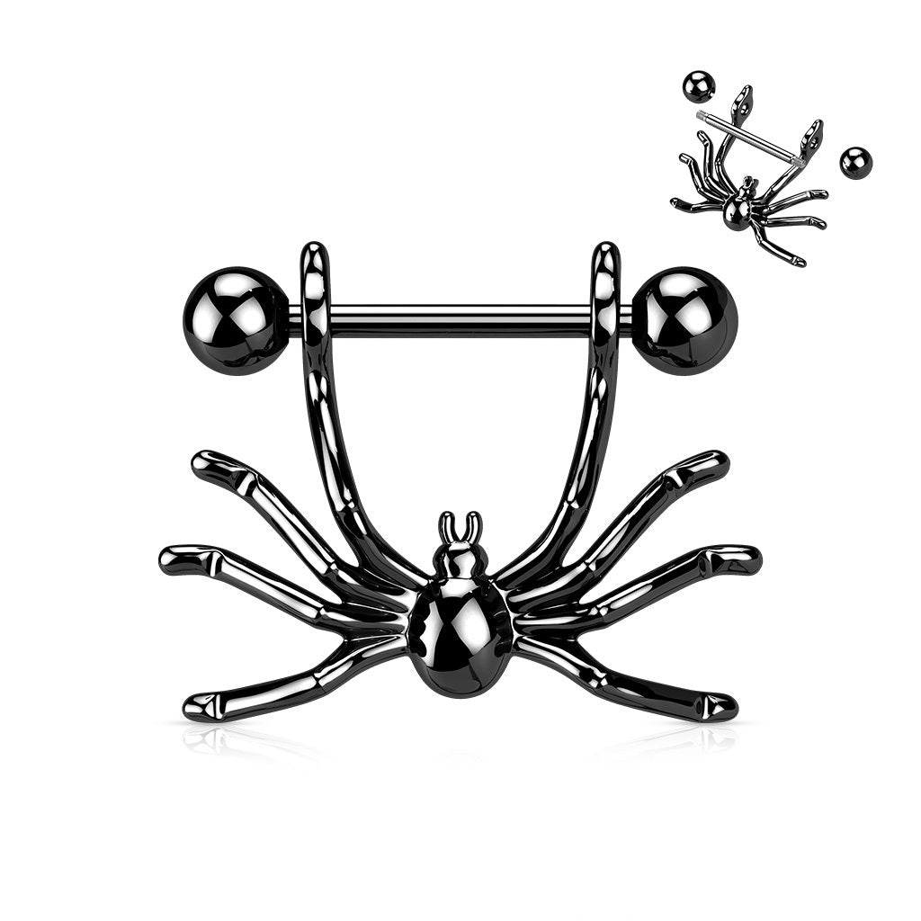 Nipple Ring Hanging Spider 316L Surgical Steel Nipple Shield Sold as a pair