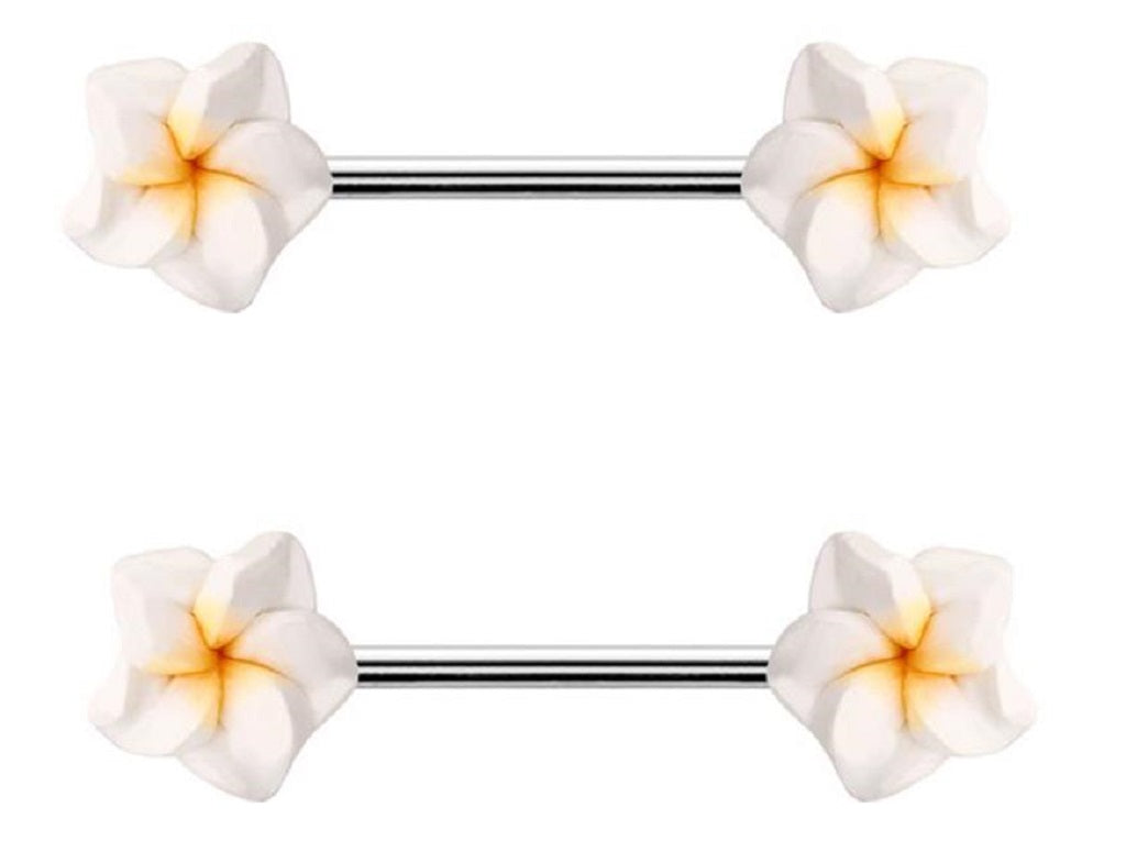 Nipple Ring Calla lily Flower Nipple Barbell Sold as a pair