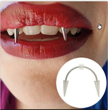 316L Surgical Stainless Steel Smiley Vampire Fangs Horseshoe Piercing